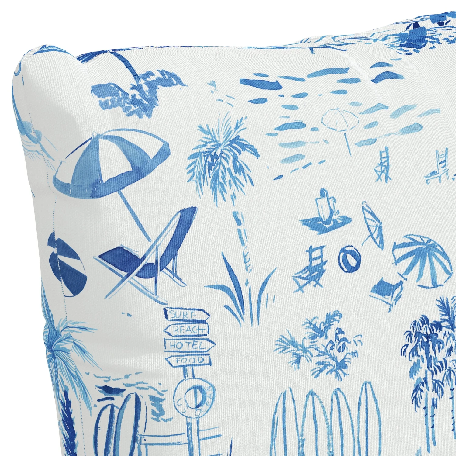 Beach Toile Outdoor Pillow 5 Beach Toile Outdoor Pillow - Image 3