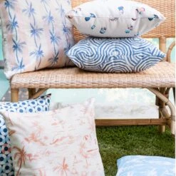 Cabana Stripe Palms Outdoor Pillow -Outdoor Home Shop Product 191360349769 Image 5
