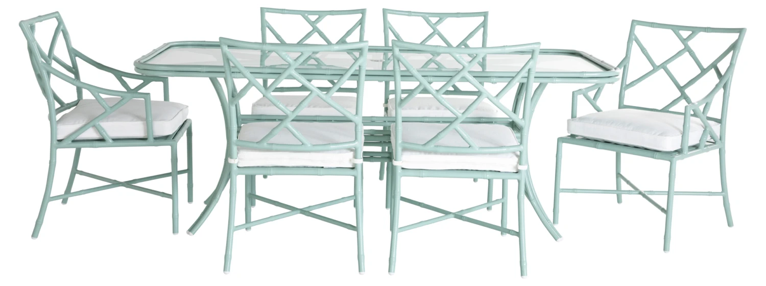 Kit 7-Pc Celadon Dining Set, White 4 Kit 7-Pc Celadon Dining Set, White - Image 2