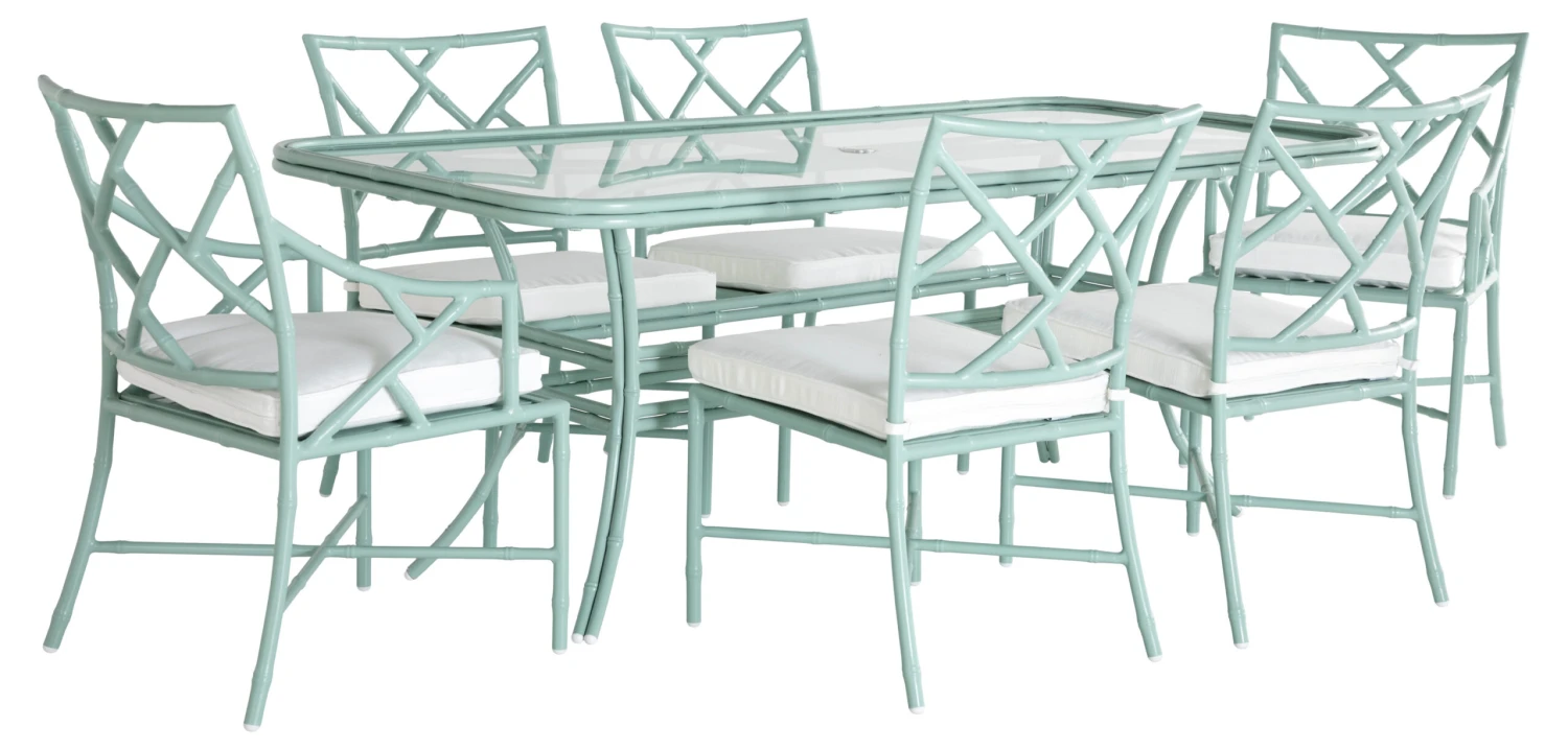 Kit 7-Pc Celadon Dining Set, White 3 Kit 7-Pc Celadon Dining Set, White