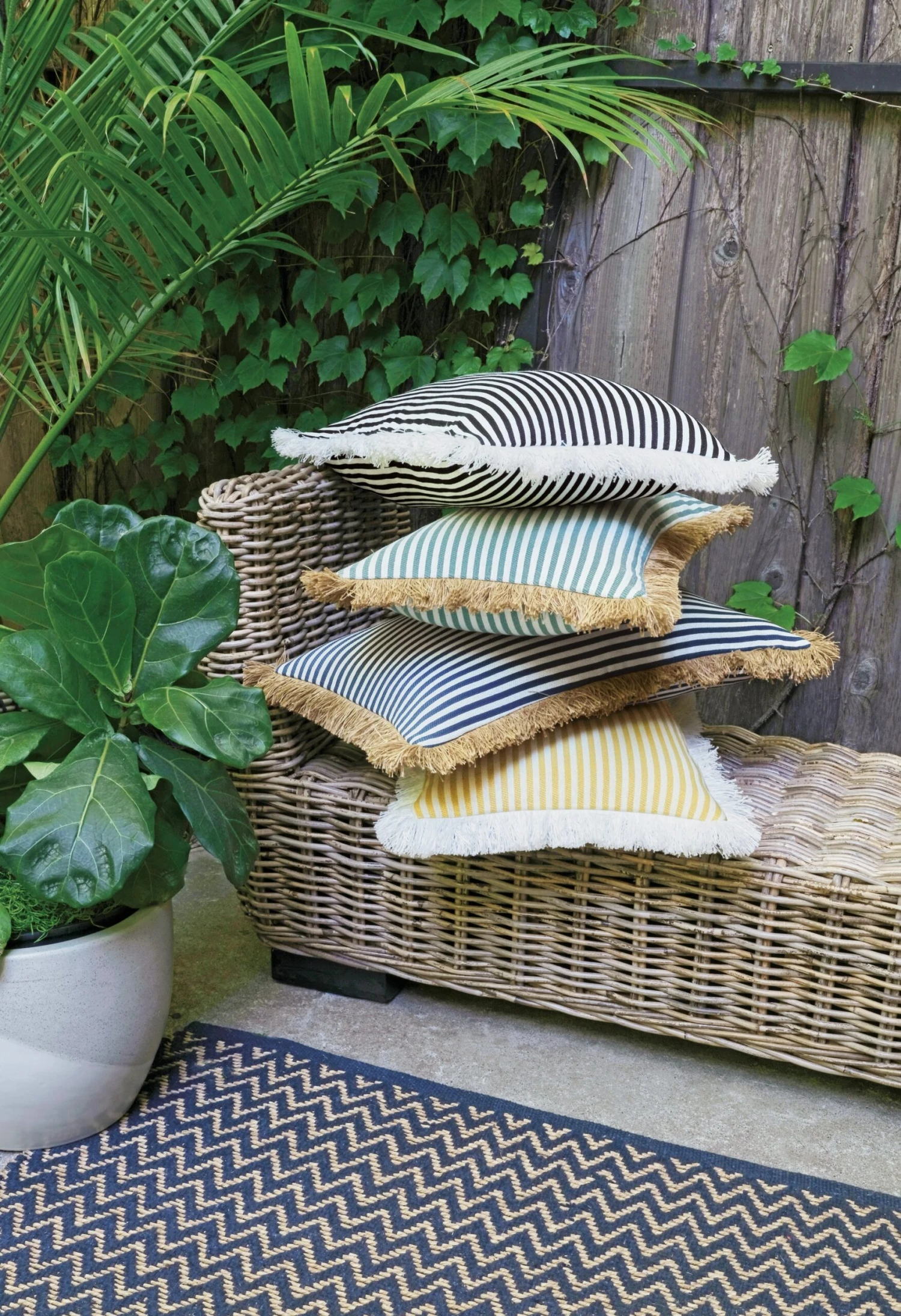 Ahoy Outdoor Fringe Pillow 6 Ahoy Outdoor Fringe Pillow - Image 4