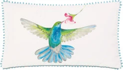 Costa 13x22 Outdoor Lumbar Pillow, White/Blue