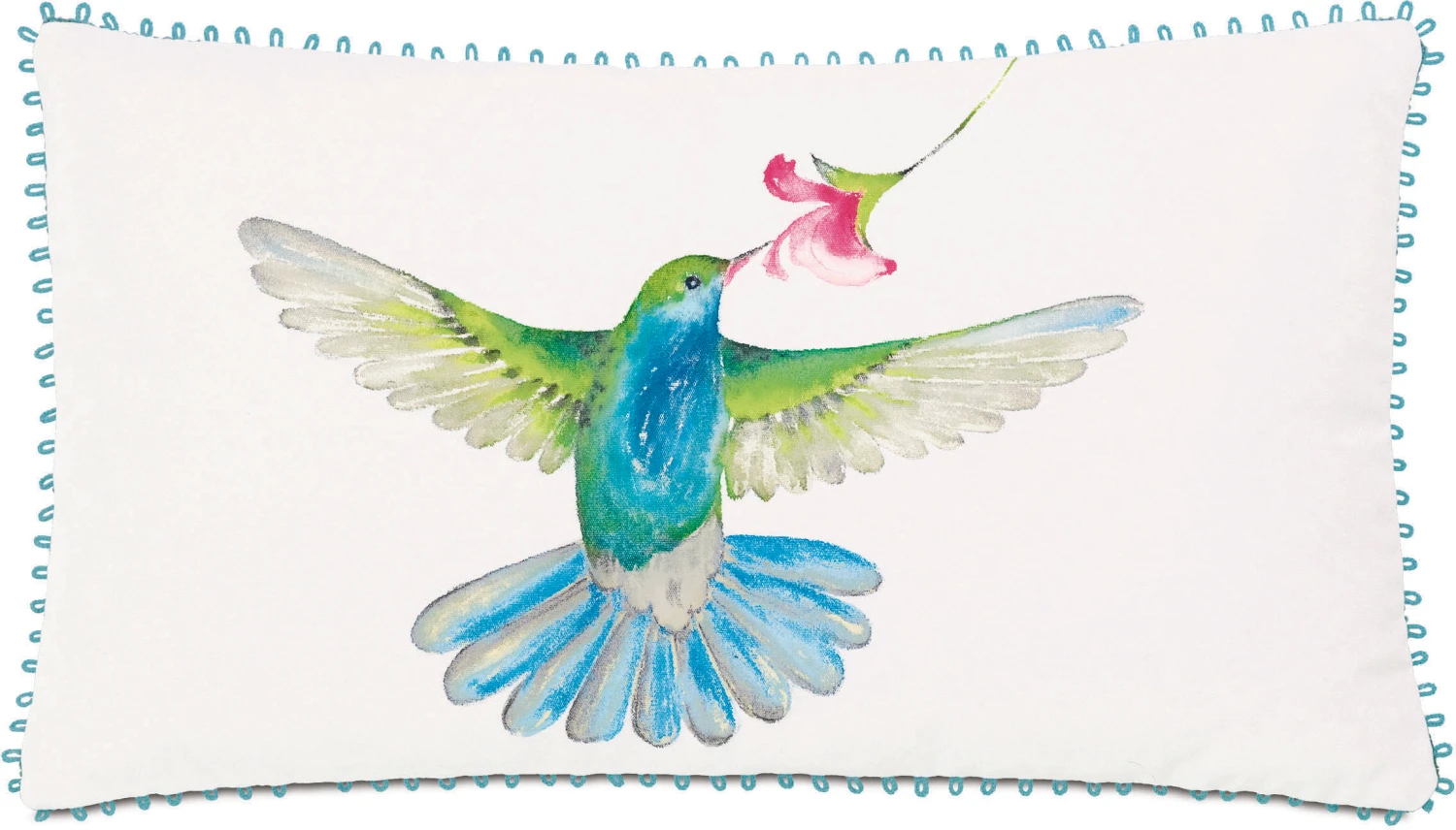 Costa 13x22 Outdoor Lumbar Pillow, White/Blue 3 Costa 13x22 Outdoor Lumbar Pillow, White/Blue