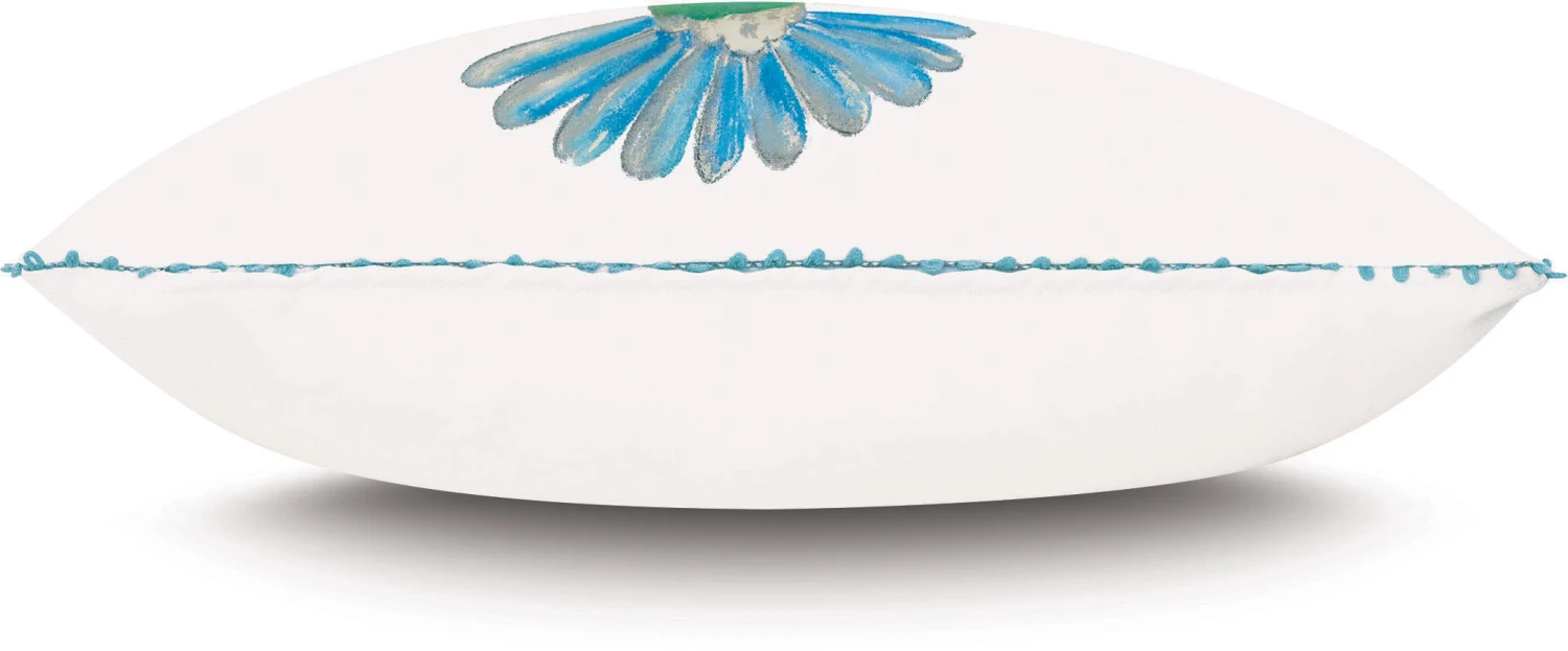 Costa 13x22 Outdoor Lumbar Pillow, White/Blue 4 Costa 13x22 Outdoor Lumbar Pillow, White/Blue - Image 2