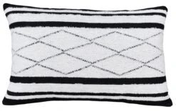 Levi Outdoor Lumbar Pillow, Black/White