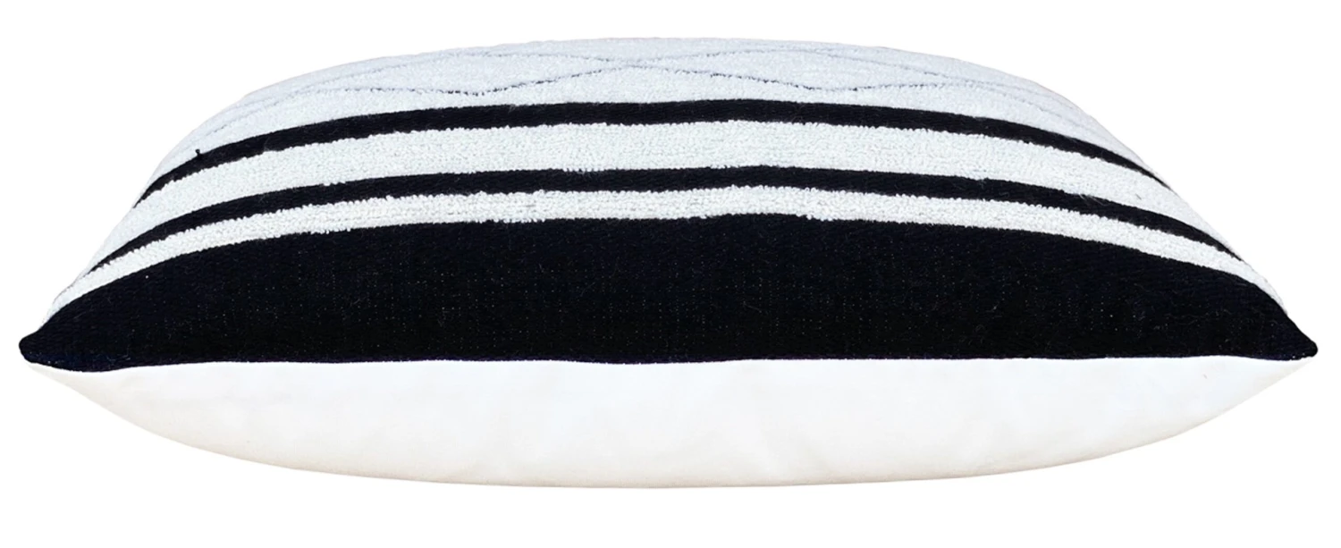 Levi Outdoor Lumbar Pillow, Black/White 4 Levi Outdoor Lumbar Pillow, Black/White - Image 2