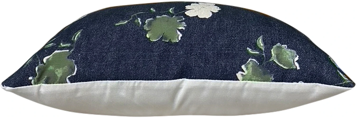 Flora Outdoor 14x20 Lumbar Pillow, Navy 4 Flora Outdoor 14x20 Lumbar Pillow, Navy - Image 2