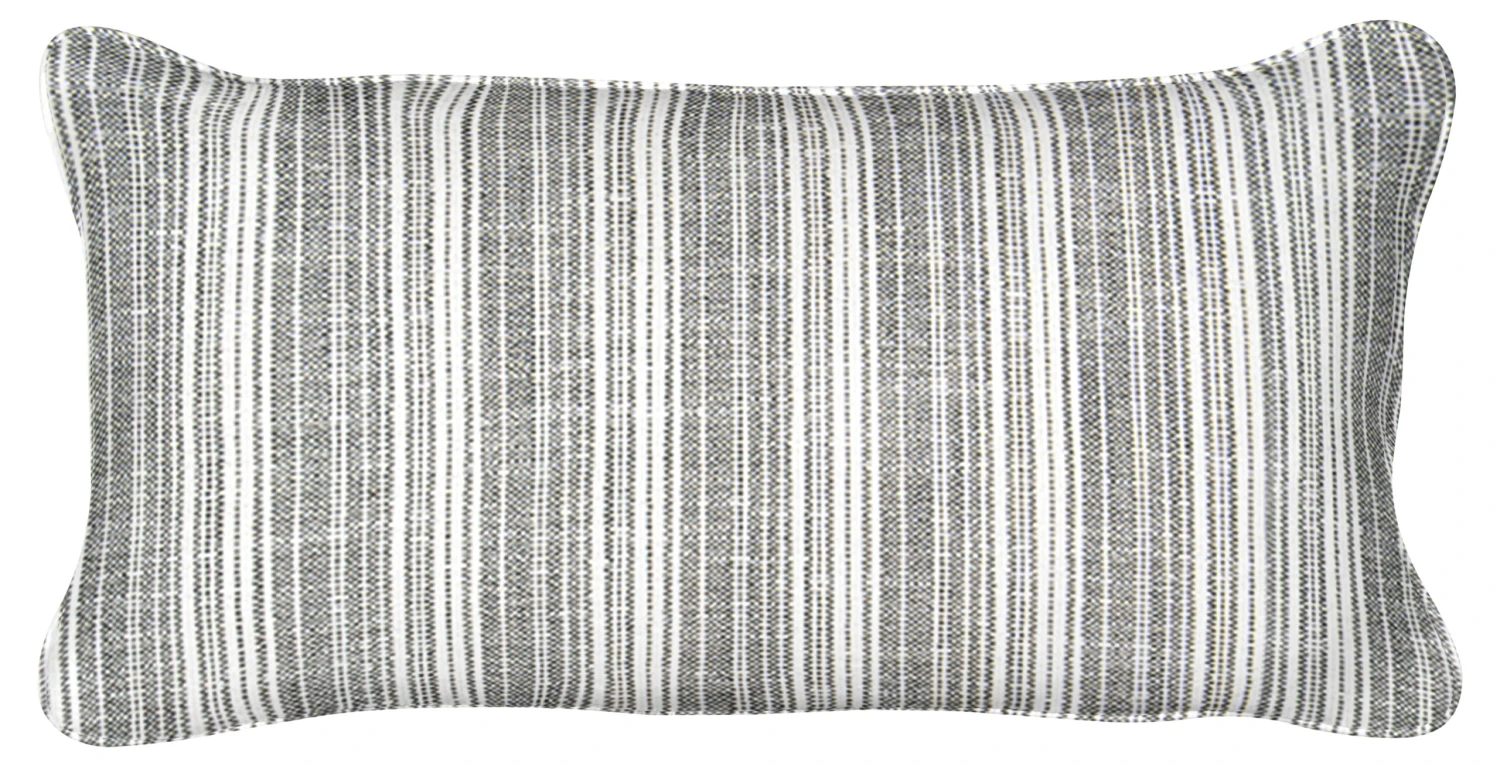 Hampshire 12x20 Outdoor Lumbar Pillow, Onyx 3 Hampshire 12x20 Outdoor Lumbar Pillow, Onyx