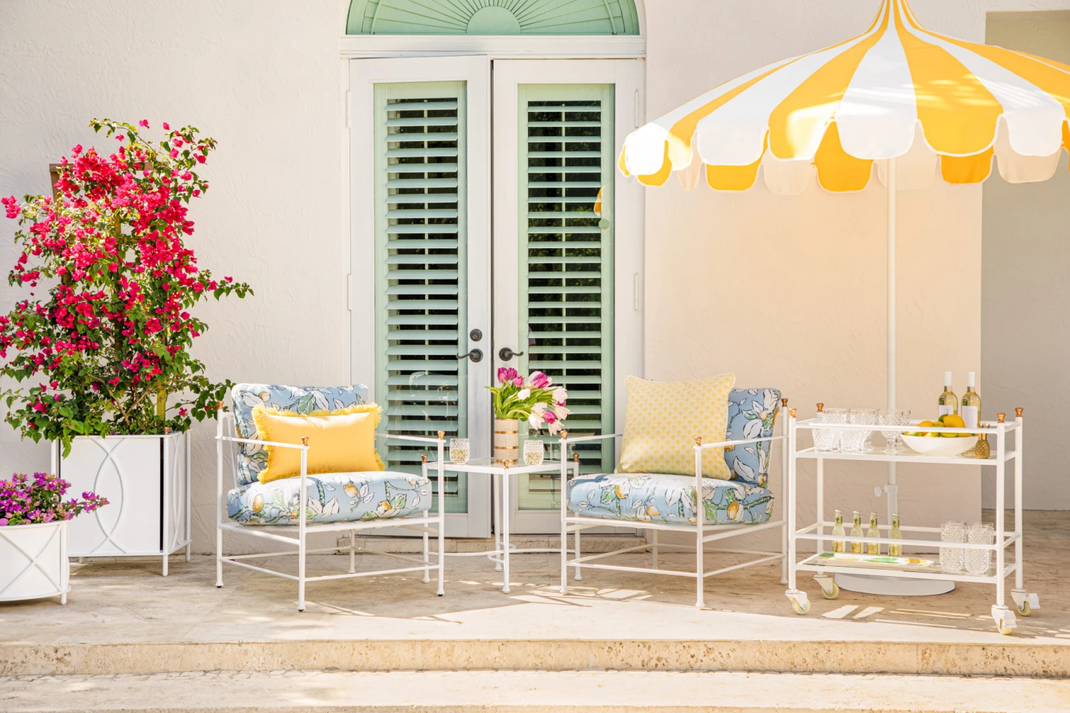 Pagoda Patio Umbrella, Aruba/White 5 Pagoda Patio Umbrella, Aruba/White - Image 3