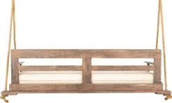 93" Porch Swing, Weathered Brown/ Cream 12 93" Porch Swing, Weathered Brown/ Cream -Outdoor Home Shop Product CDP10010 Image 4