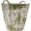 22" Round Basket, White/Moss 1 22" Round Basket, White/Moss -Outdoor Home Shop Product HQV10038 Image 1