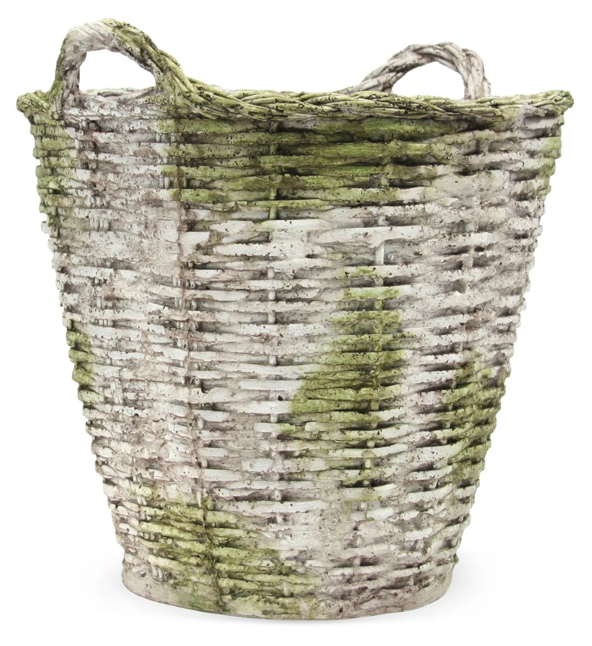 22" Round Basket, White/Moss 3 22" Round Basket, White/Moss