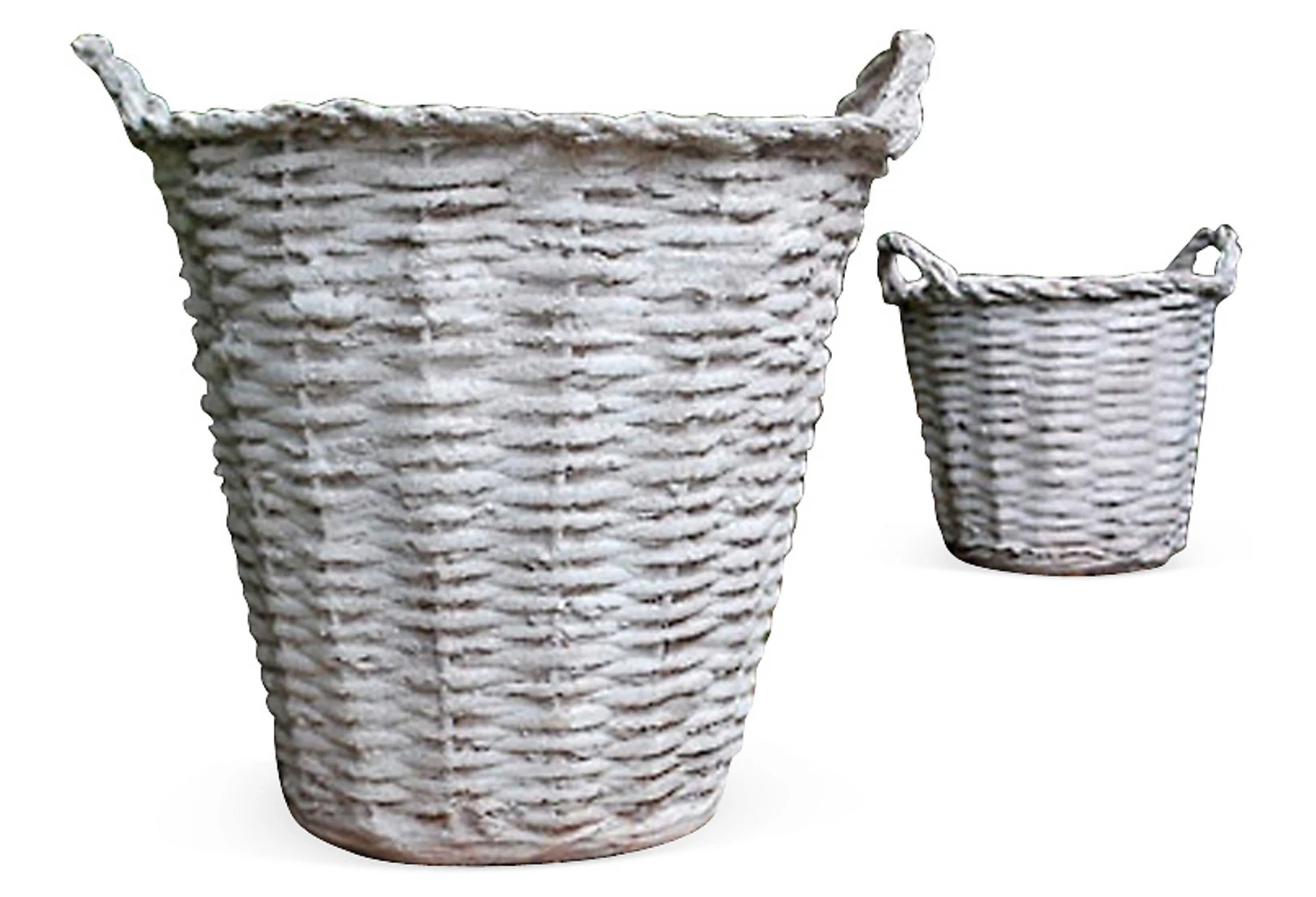 22" Round Basket, White/Moss 4 22" Round Basket, White/Moss - Image 2