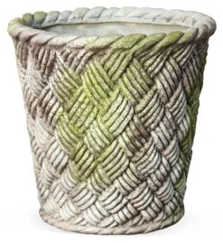 24" Nied Weave Basket, White Moss
