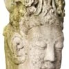 21" Buddha Head, White Moss -Outdoor Home Shop Product HQV10056 Image 1