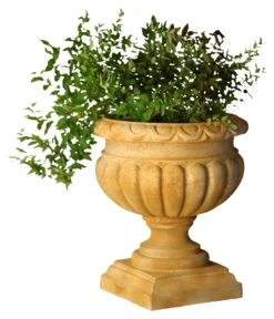 21" Fluted Urn, Brown