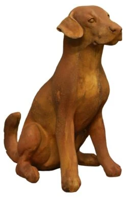 20" Sitting Puppy Statue, Sandstone