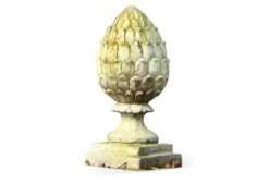 11" Artichoke Finial, White Moss