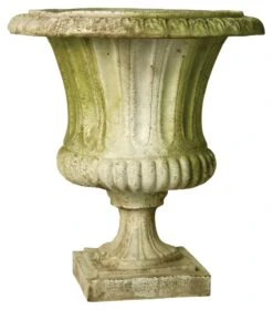22" Classical Urn, White Moss