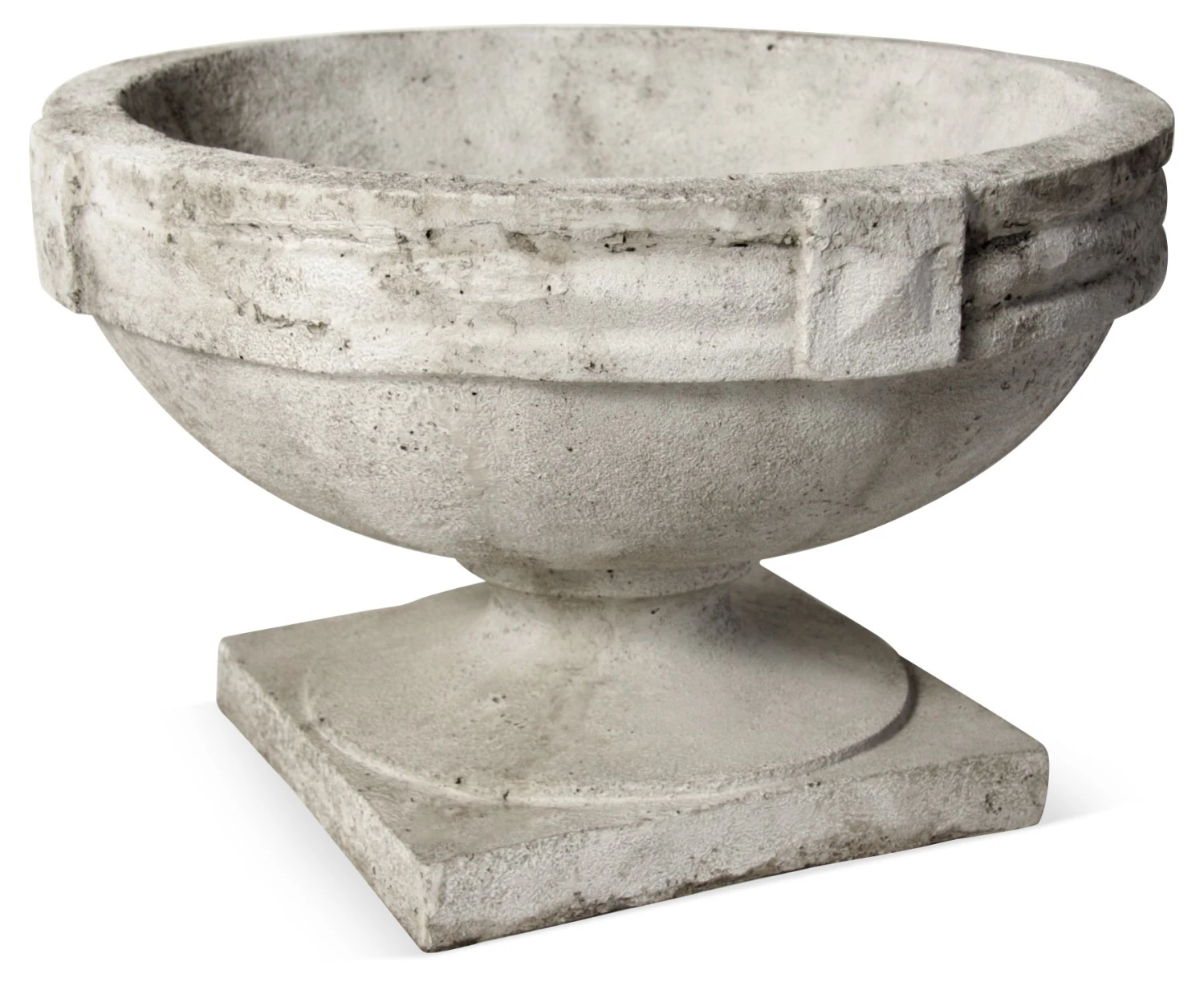 13" Sandy Banded Urn, Cathedral White 3 13" Sandy Banded Urn, Cathedral White