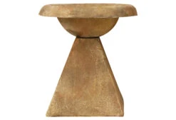 17" Modern Birdbath, Sandstone