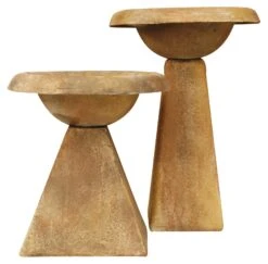 24" Modern Birdbath, Sandstone
