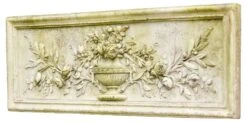 34" Relief Rose Urn, White Moss
