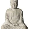 18" Meditating Buddha, Antiqued Stone -Outdoor Home Shop Product HQV10337 Image 1