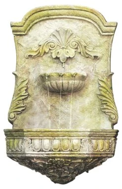 29" Scroll Fountain, White Moss