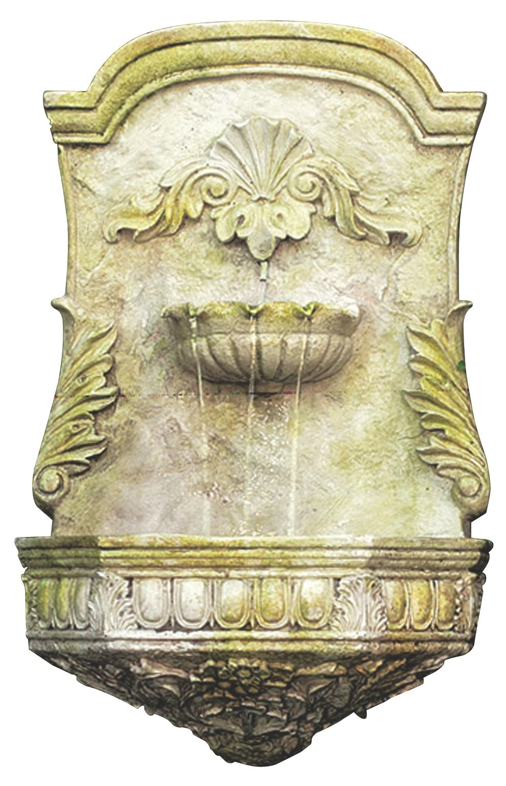 29" Scroll Fountain, White Moss 3 29" Scroll Fountain, White Moss