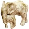 18" Bull Elephant & Calf, Antiqued Stone -Outdoor Home Shop Product HQV10393 Image 1
