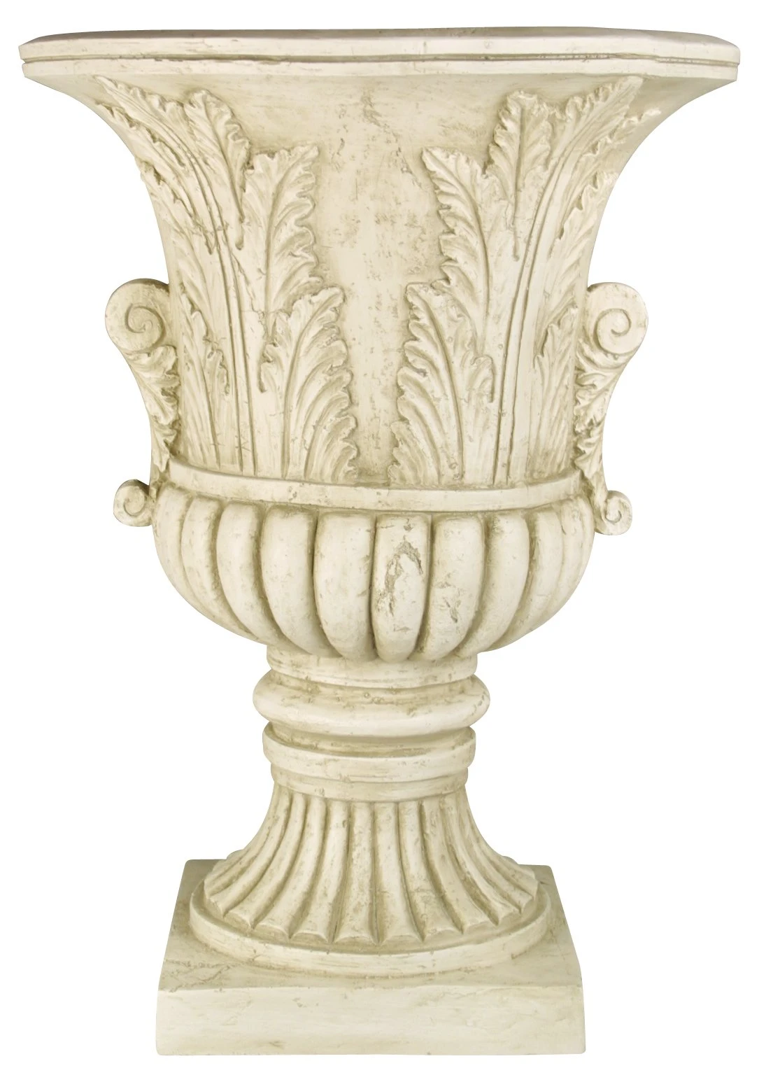 30" Acanthus-Leaf Urn, Cathedral White 3 30" Acanthus-Leaf Urn, Cathedral White