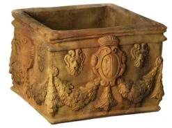 15" English Square Pot, Sandstone