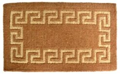 2'x3'3" Greek Key Outdoor Mat, Brown