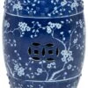 Blossom Garden Stool, Navy/White -Outdoor Home Shop Product LOA01255 Image 1