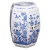 Floral Garden Stool, Blue/White -Outdoor Home Shop Product LOA10231 Image 1