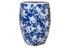 Hexagonal Butterfly Garden Stool, Blue