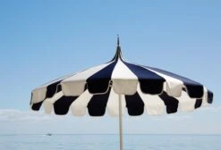 Pagoda Patio Umbrella, Aruba/White 12 Pagoda Patio Umbrella, Aruba/White -Outdoor Home Shop Product QRB10157 Image 5