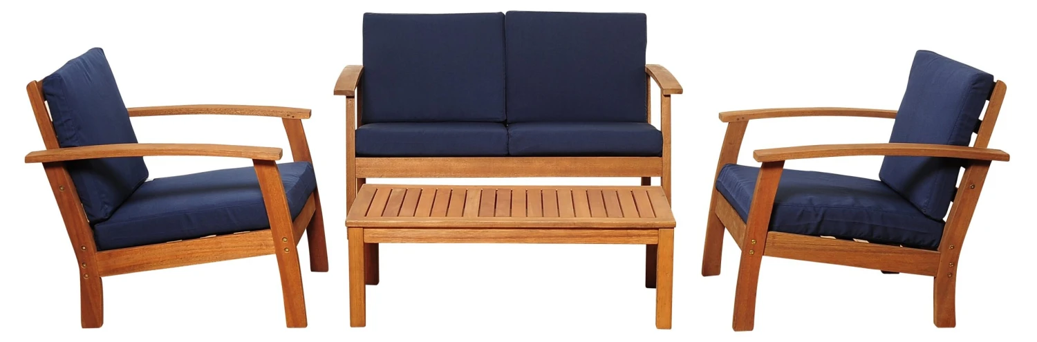 Mitt 4-Pc Conversation Set, Blue 3 Mitt 4-Pc Conversation Set, Blue