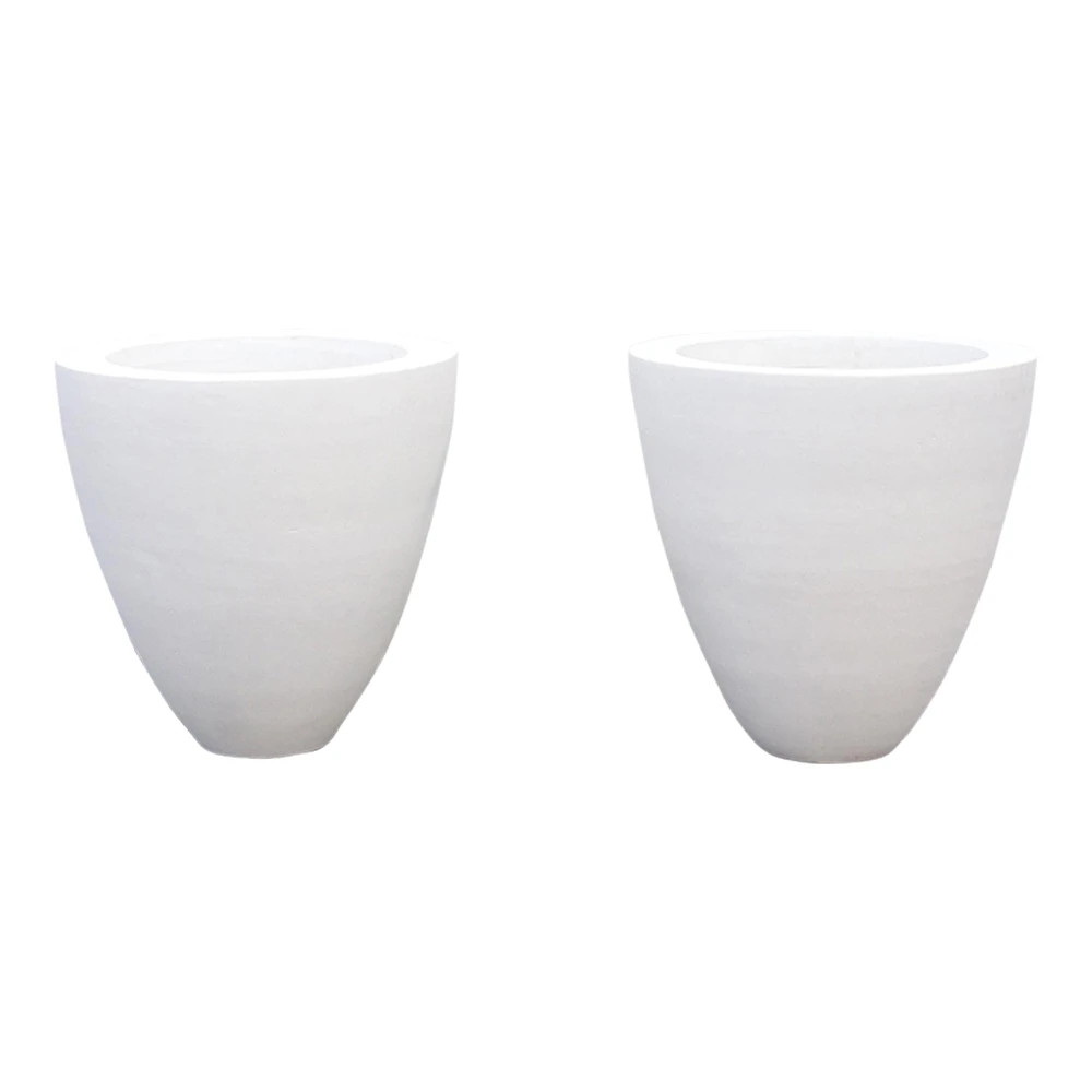 Classic White Round Planter, Set Of 2 3 Classic White Round Planter, Set Of 2