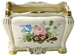 Hand-Painted Floral Ceramic Cachepot