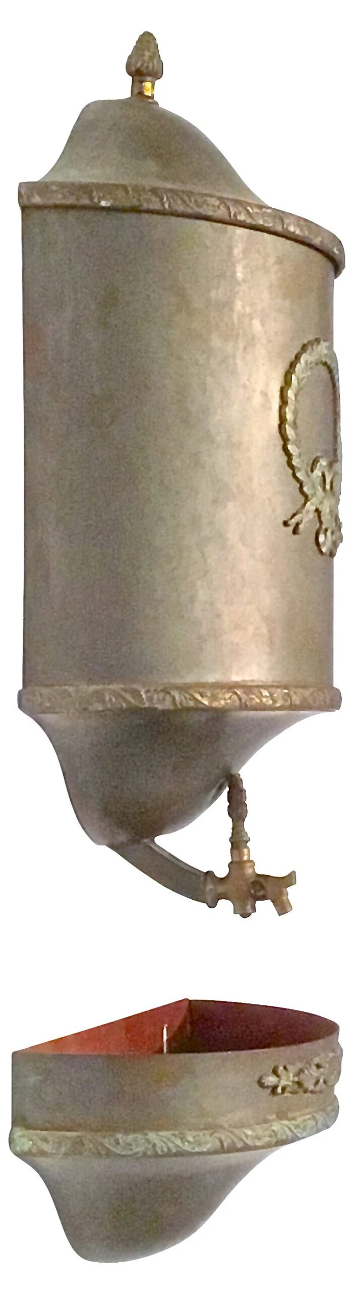 Antique Laurel Wreath Steel Lavabo 4 Antique Laurel Wreath Steel Lavabo - Image 2